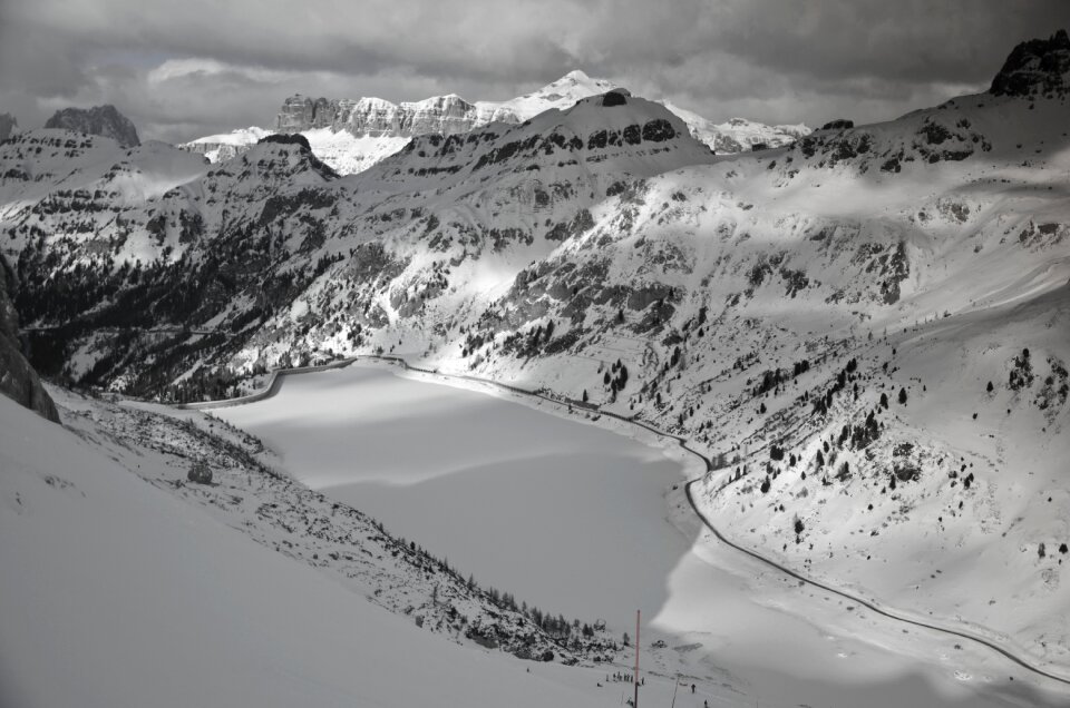 Winter mountains pass