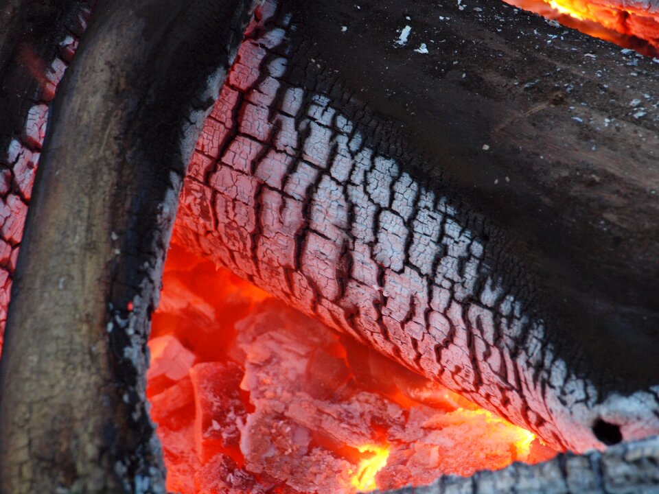 Flame burn firewood