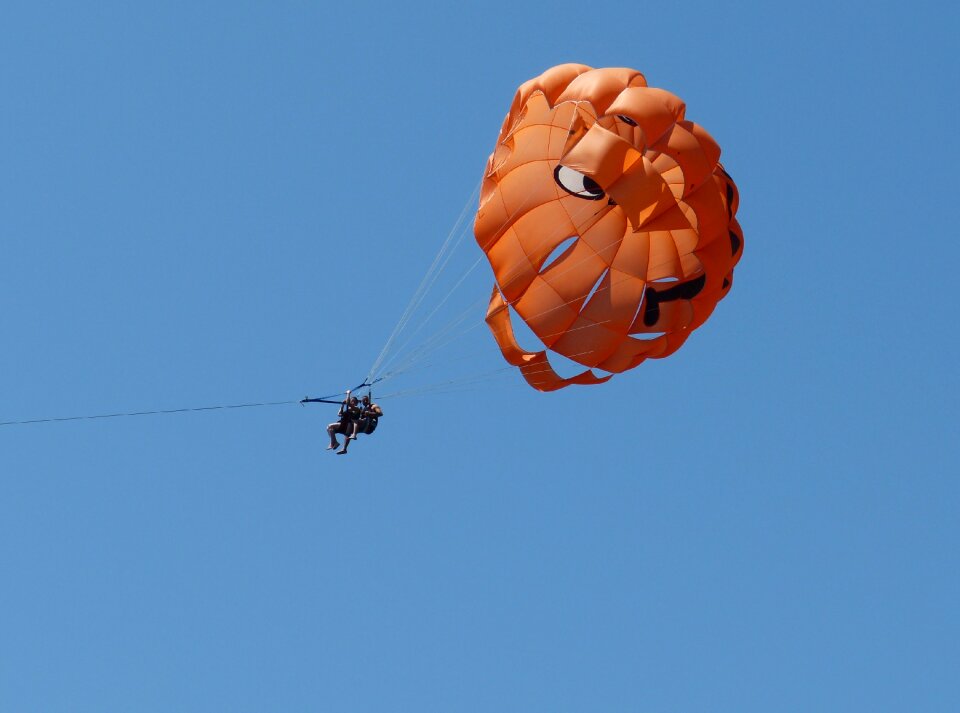 Sky blue paragliding