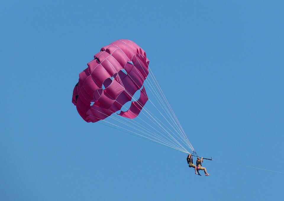 Sky blue paragliding
