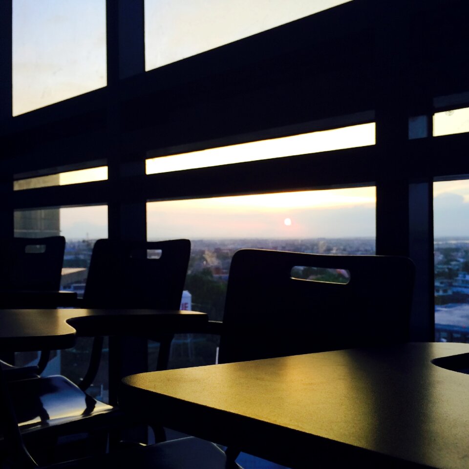 Arm chair sunset