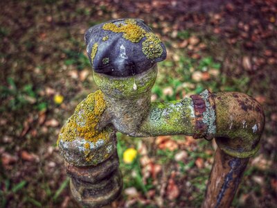Rust broken garden irrigation