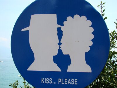 Love couple kissing photo