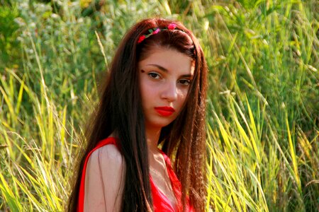 Nice portrait red lipstick