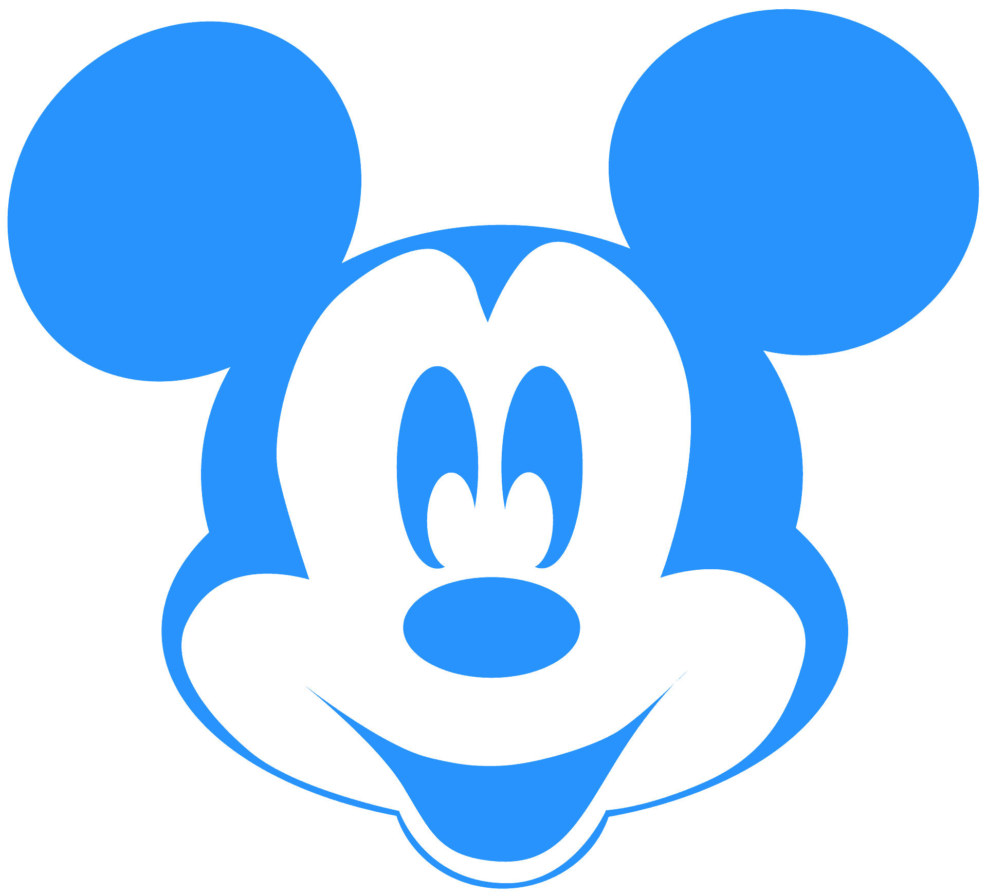 Mickey Maus Kopf - Kostenlose Vektor-Silhouetten auf creazilla.com, image size:1920x1744