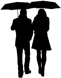 Couple sous la pluie