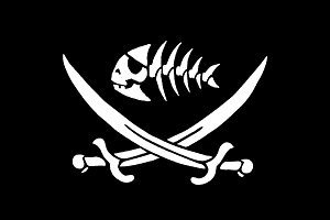 Pirate fish flag with swords