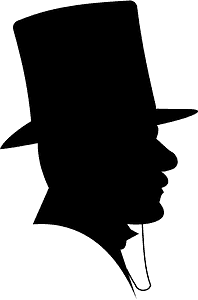 Victorian Man in Top Hat Profile