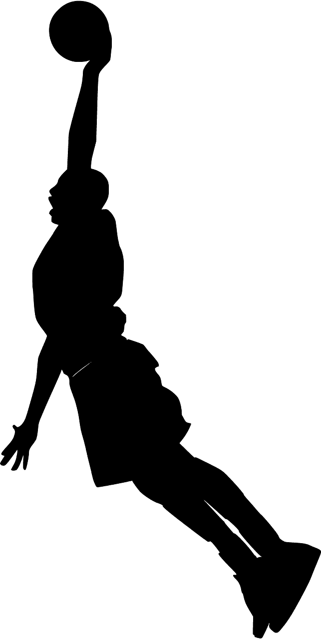 Basketball Player Slamdunking the Ball