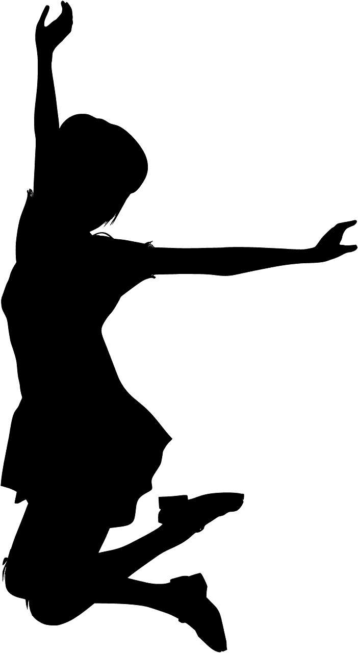 Teenage girl jumping