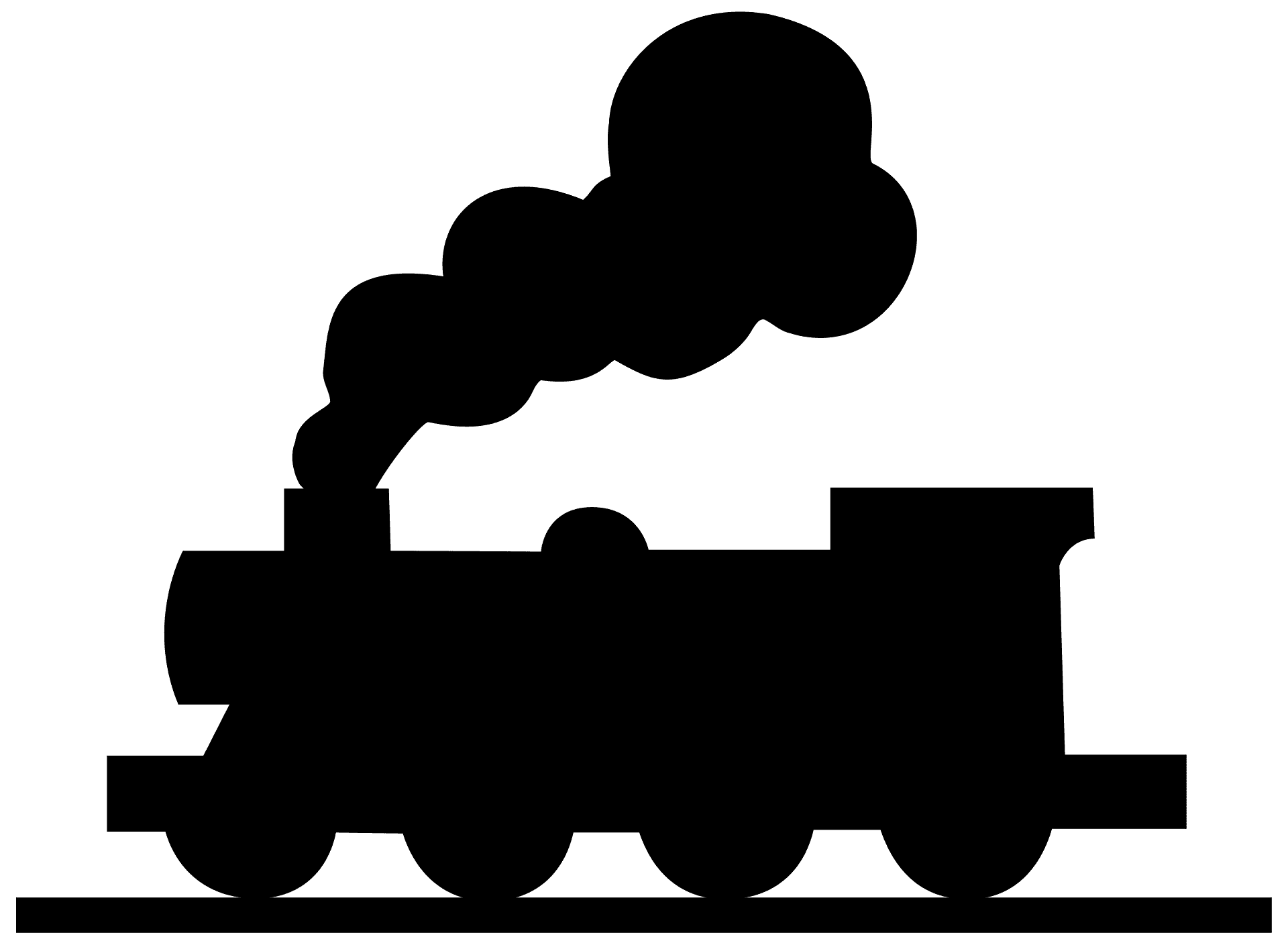 Steam Engine, popular Train Silhouette