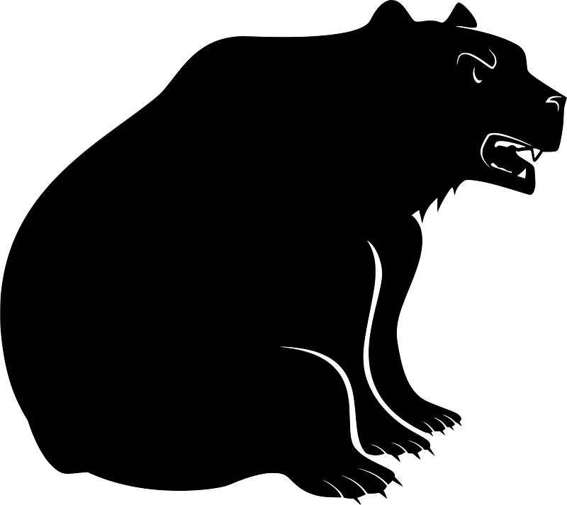 Angry bear silhouette