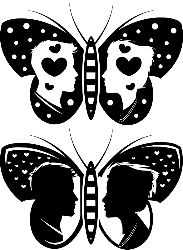 Butterfly love symbol