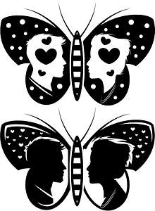 Butterfly love symbol