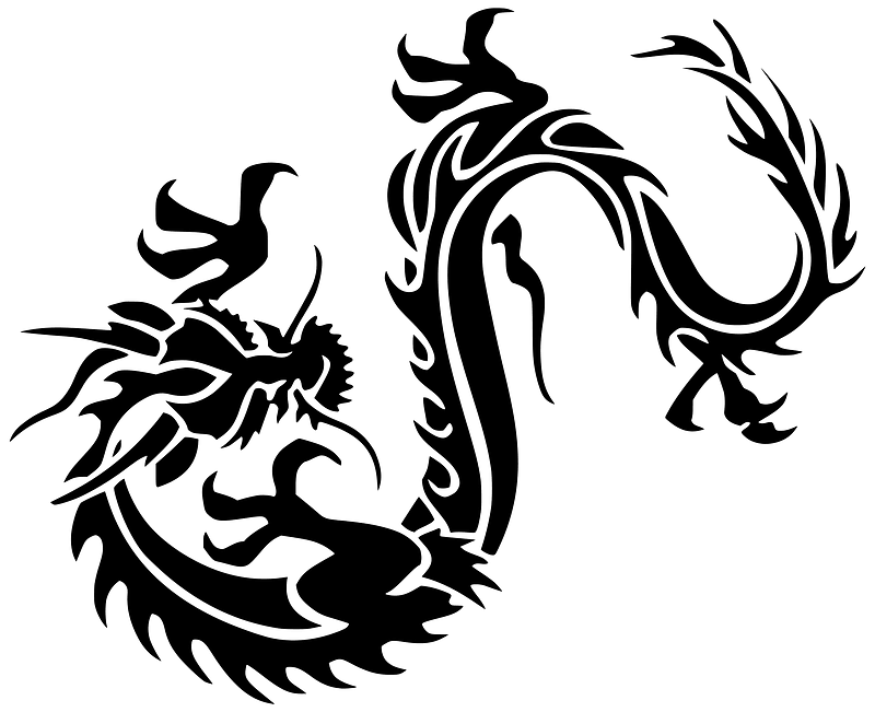 Tribal dragon - Free vector silhouettes on creazilla.com