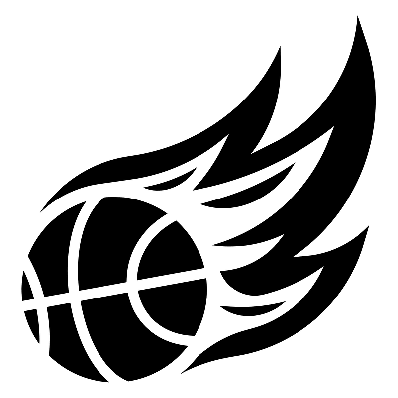 Basketball logo with flame trail