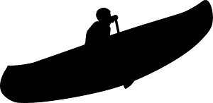 Man is Paddling a Canoe