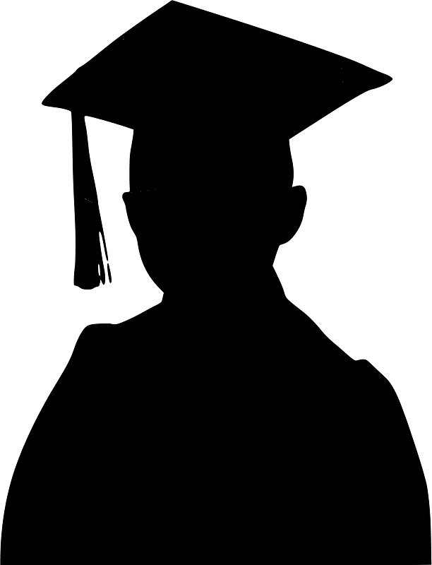 Graduate student silhouette clip art