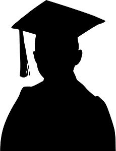 Graduate student silhouette clip art