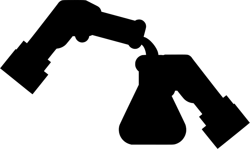 Chemical experiment with flasks