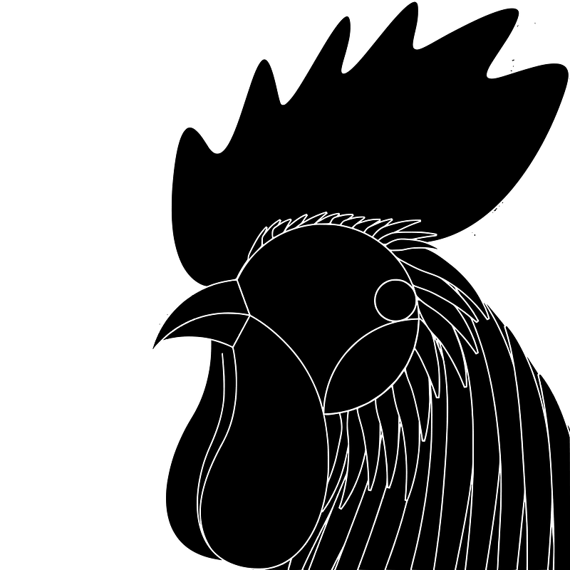 Stylized rooster head