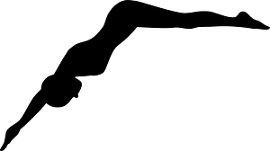 Woman Swimmer Is Diving