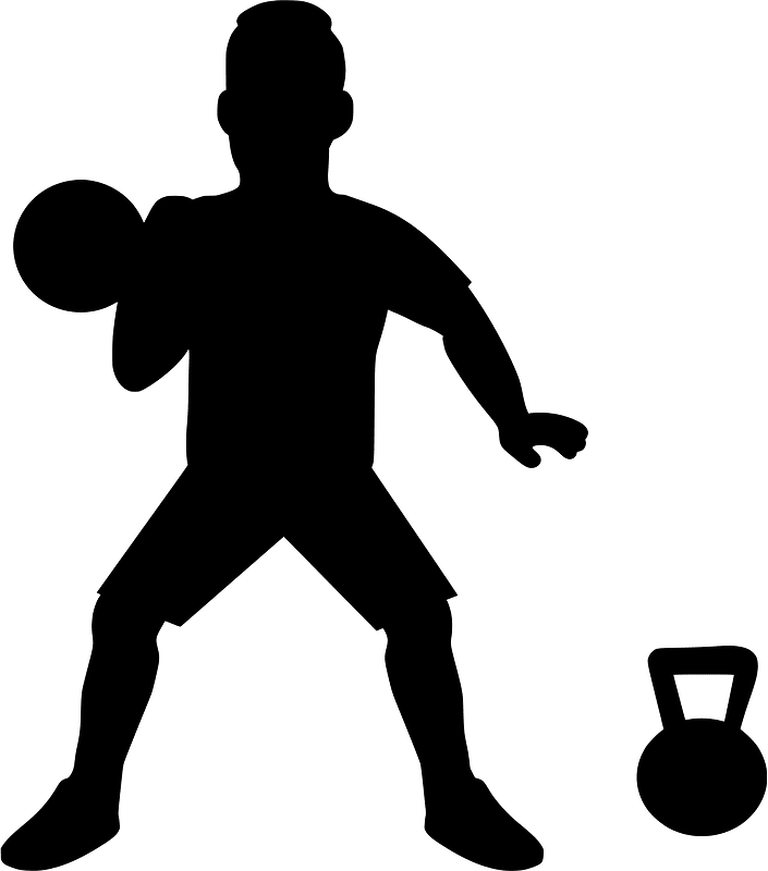 Athlete with kettlebell