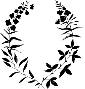 Drawn floral wreath