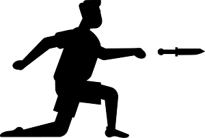 Man throws a knife