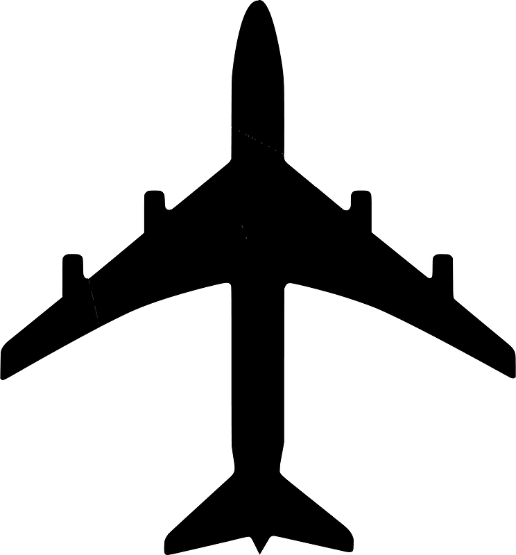 Passenger aircraft color silhouette