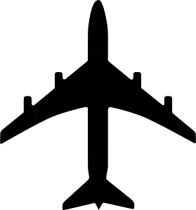 Passenger aircraft color silhouette