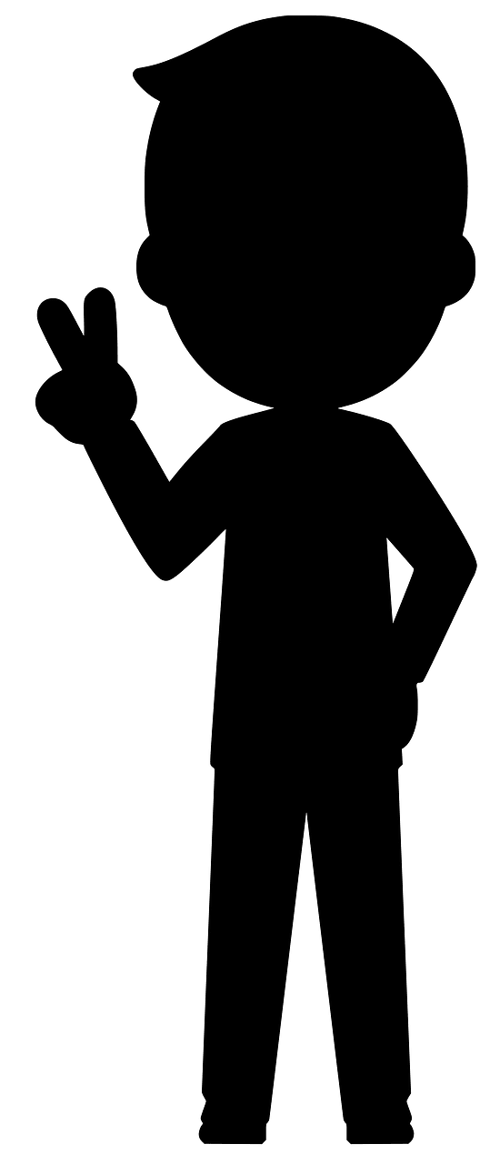 Person showing peace sign