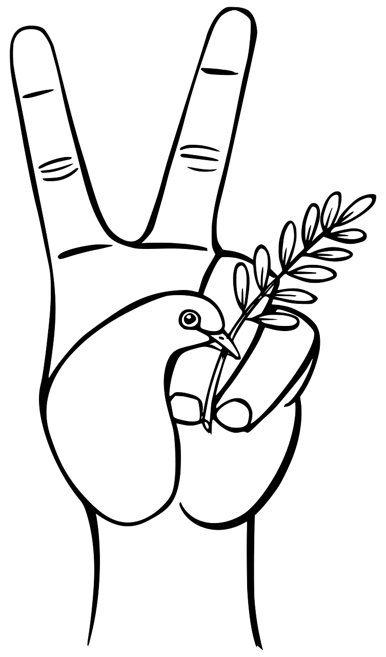 Hand with Peace Symbols