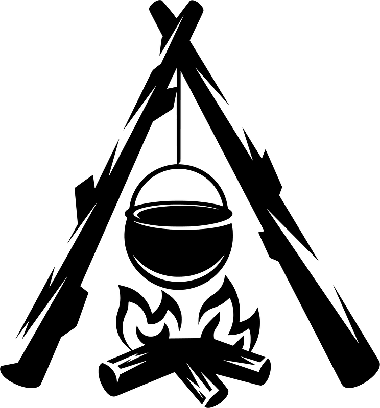Silhouette of a bonfire