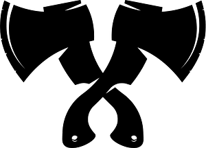 Crossed axes silhouette