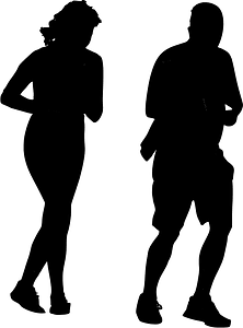 Man and woman jogging