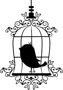 Birdcage with bird