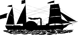 Packet Steamer Sailing Ship