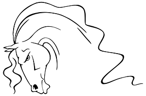 Stylized Horse Head Line Art