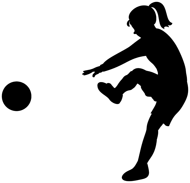 Girl is playing soccer