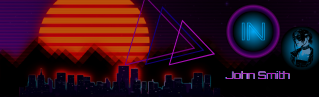 Linkedin retro neon style