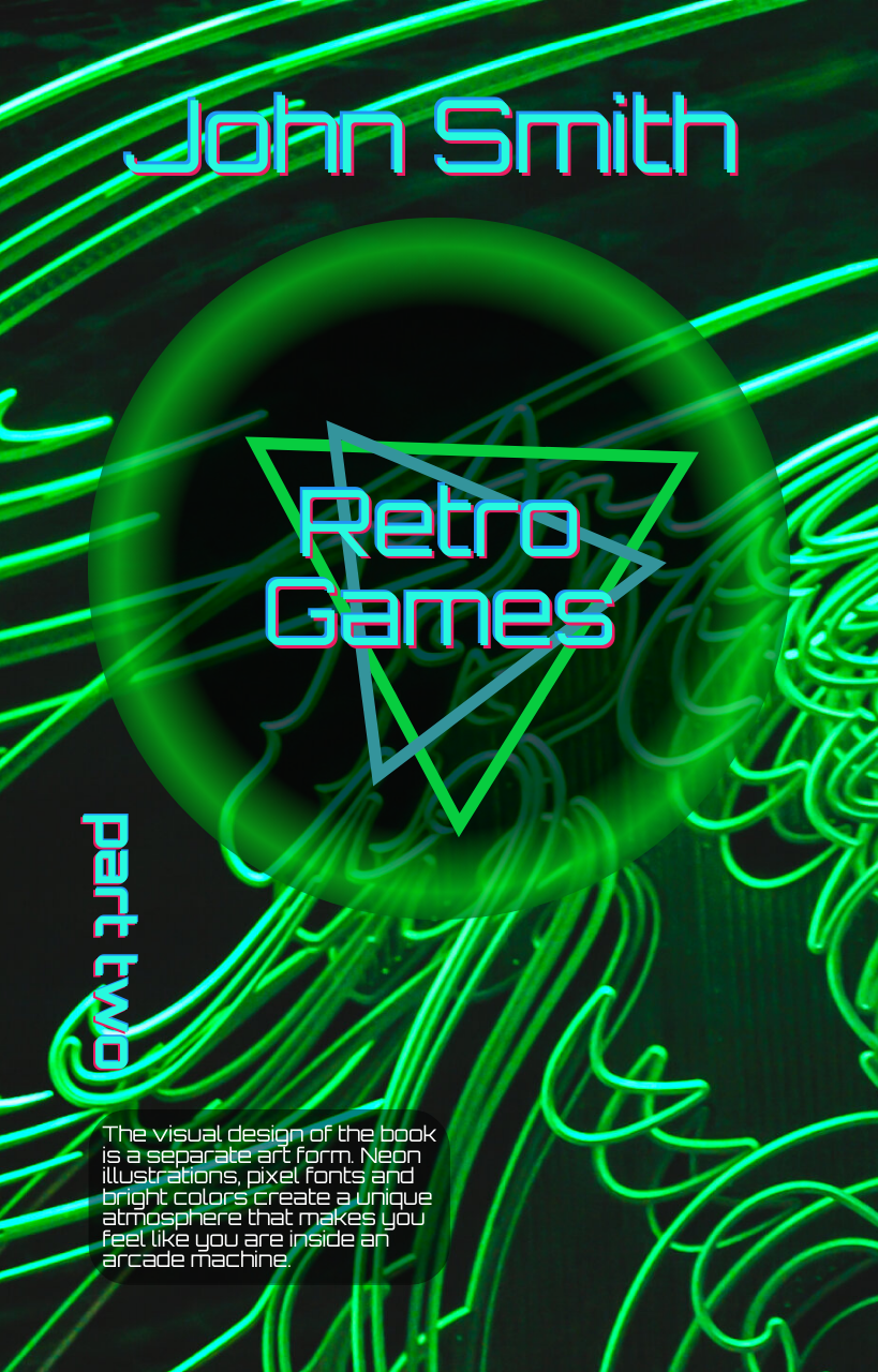 EBook cover retro neon style