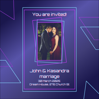 Marriage invitation neon style
