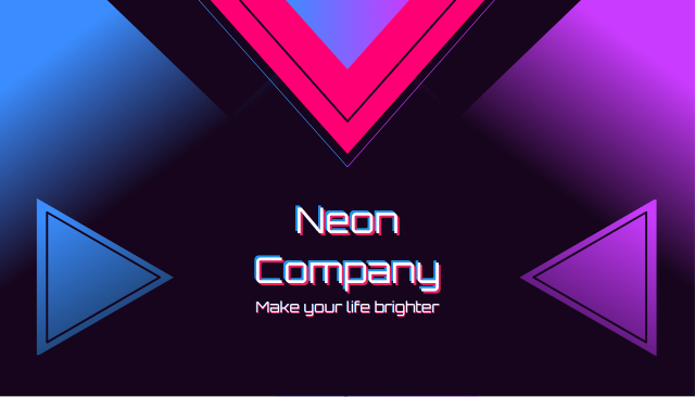 Business card neon style