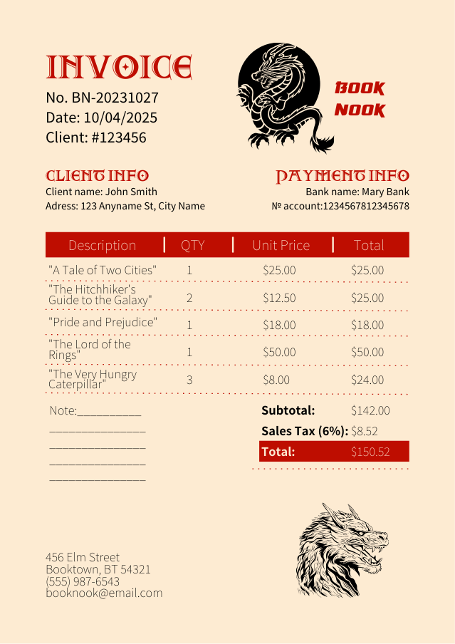 Invoice japan style