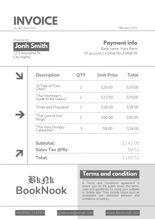 Invoice brutalism style