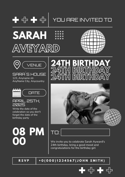 Invitation brutalism style