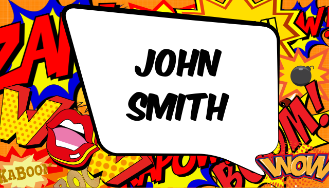 Business card pop art style
