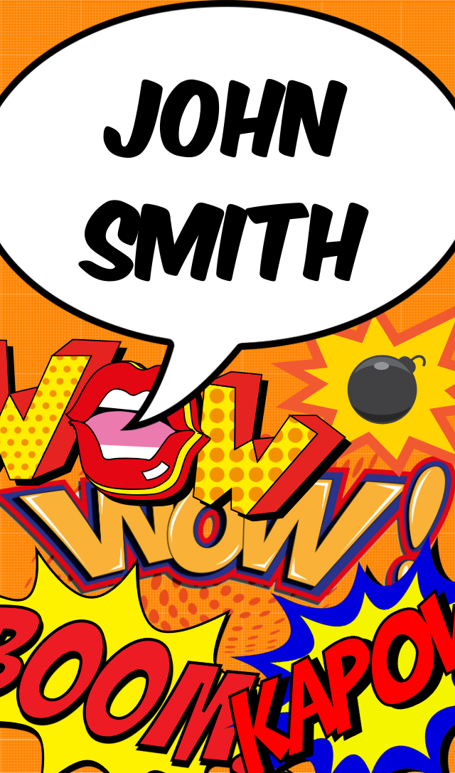 Business card pop art style (vertical)