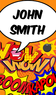 Business card pop art style (vertical)